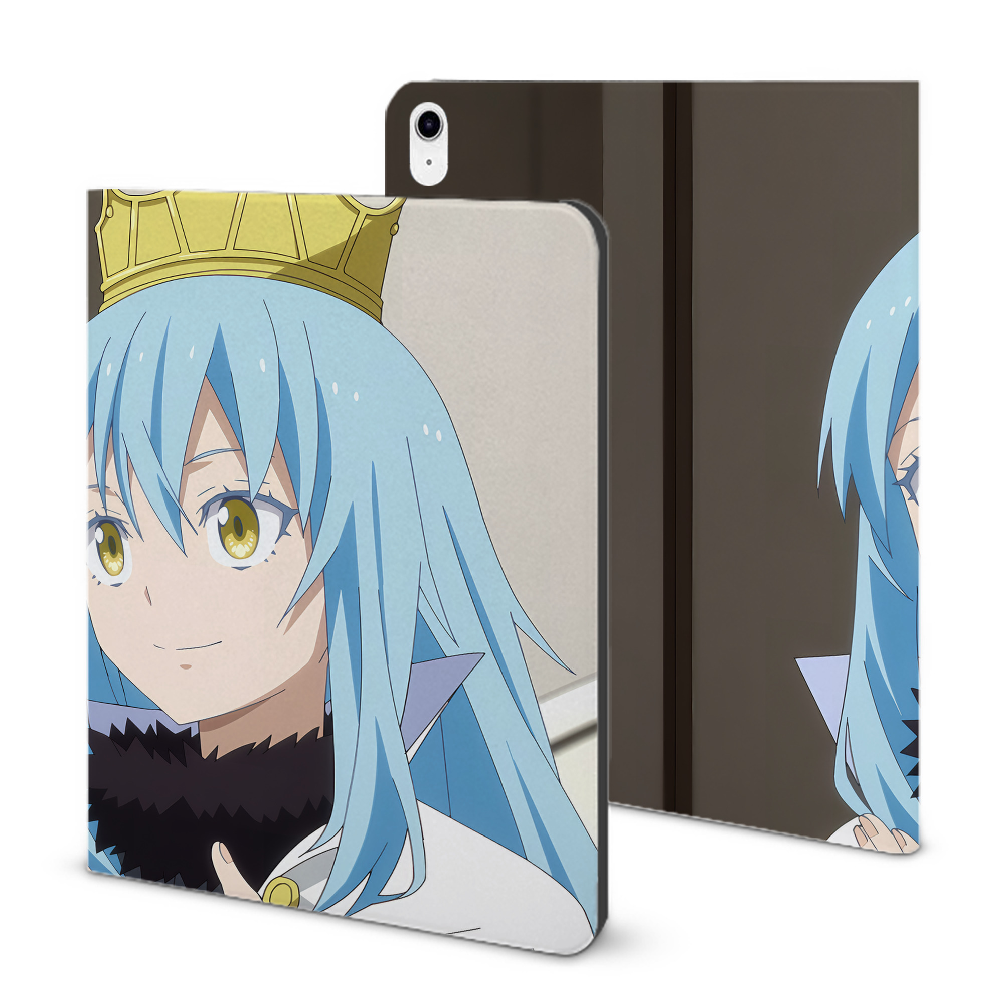 （画像用） 転スラ Regarding Reincarnated to Slime IPad ケース ブック型 PUレザー TPU 耐衝撃 軽量 薄型 ペン収納なし 全面保護 IPad 各モデル対応